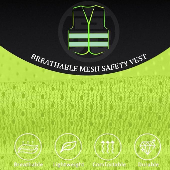 BeautyWill Custom Logo Safety Vest Mesh High Visibility Reflective Vest - Image 7