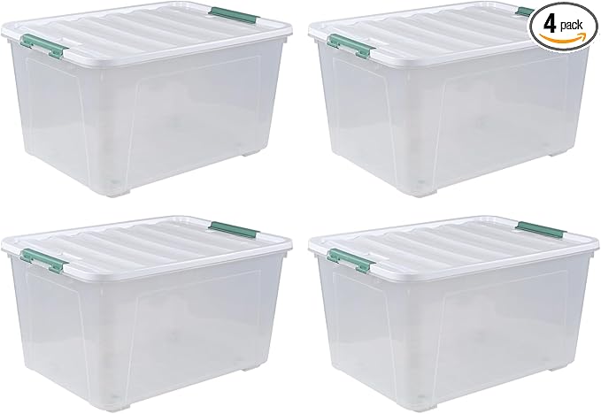 4 Packs Large 80 L Plastic Storage Bins by Unknown