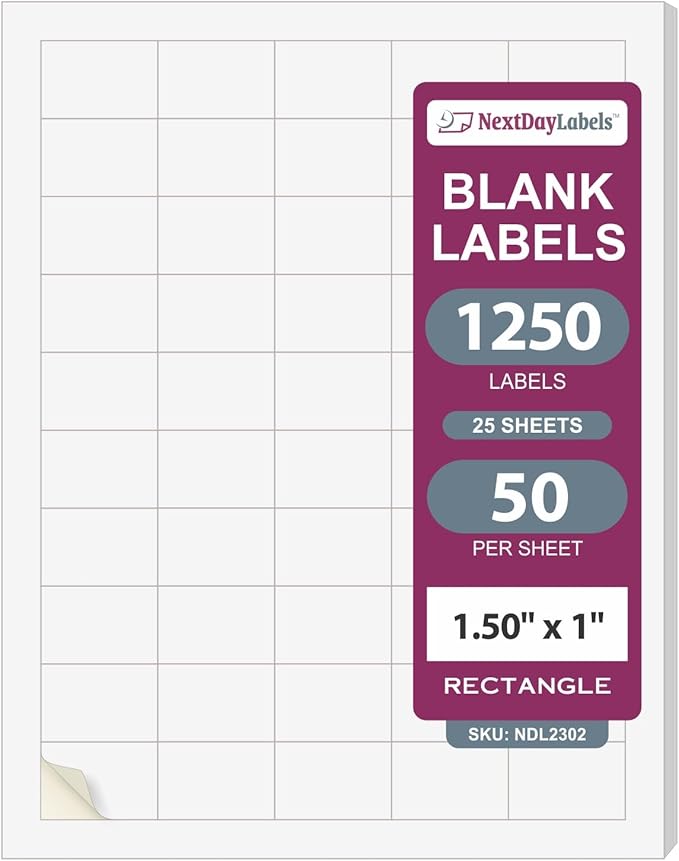 NextDayLabels – 1.5" x 1" Rectangular Sticker Labels by NextDayLabels