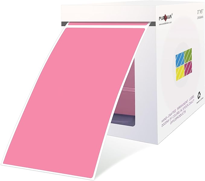 PARLAIM 5 x 3 inch Square Color-Coding Sticker Labels, Permanent Rectangle by PARLAIM