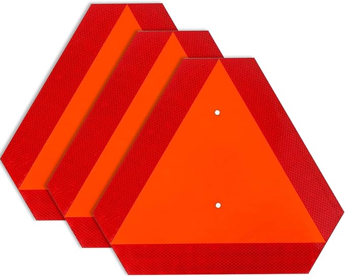 3 Pack Slow Moving Vehicle Sign, Plastic Safety Sign Reflective by Ayifan