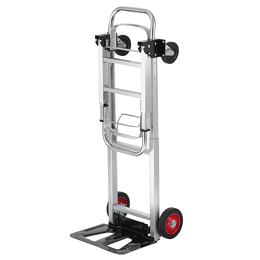 VEVOR Aluminum Folding Hand Truck, 2 in 1 Design 400 lbs Capacity, Heavy Duty - Image 4
