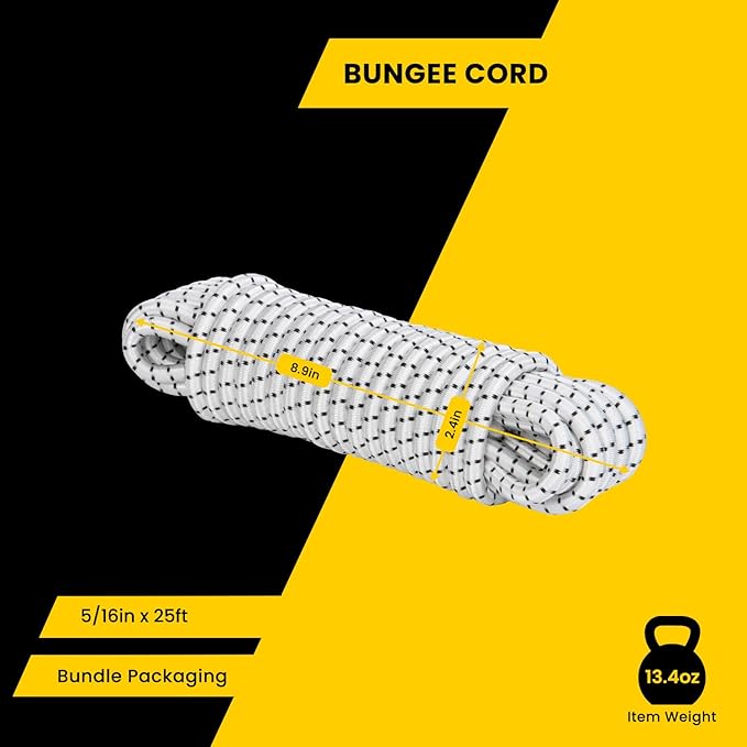 Bungee Cord Elastic Shock Cord 5/16" x 25' Bungee Rope - Image 2