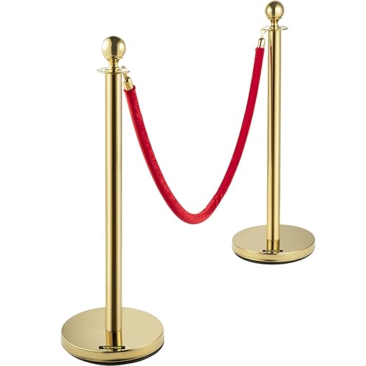 VEVOR Stanchions and Velvet Ropes 4Pcs, Solid Base - Image 9