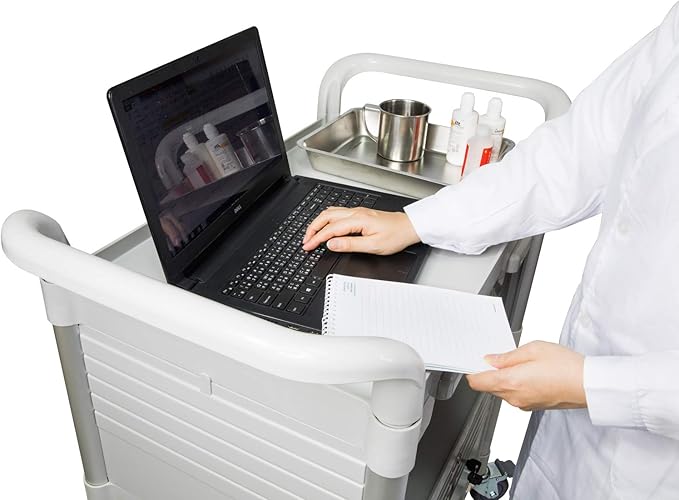JaboEquip, Larger 3 Shelf Heavy Duty Lockable Hospital cart Medical cart - Image 4