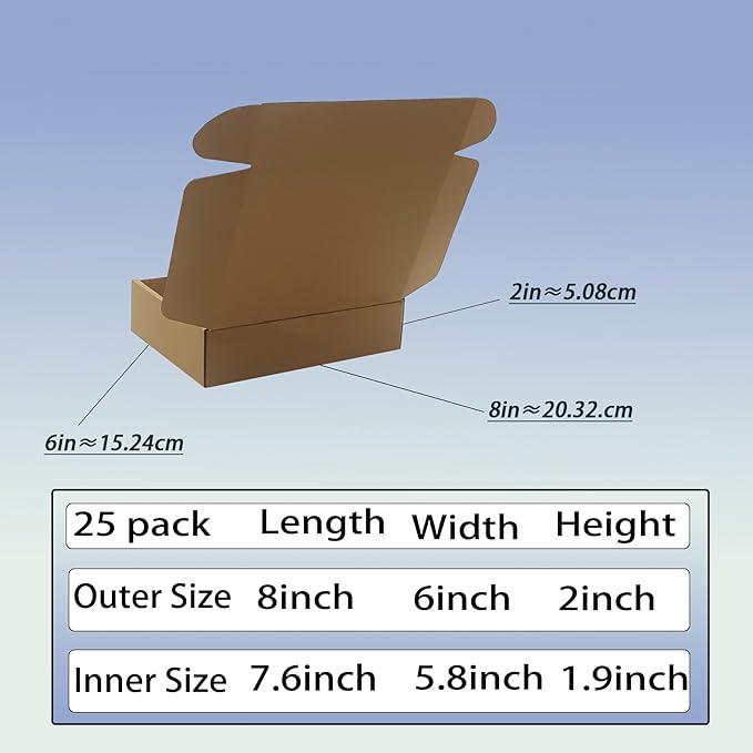 8x6x2 inch Shipping Boxes Pack of 25 - Image 6