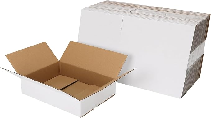 CRUGLA 9x6.5x2 White Shipping Boxes Set of 40 by CRUGLA