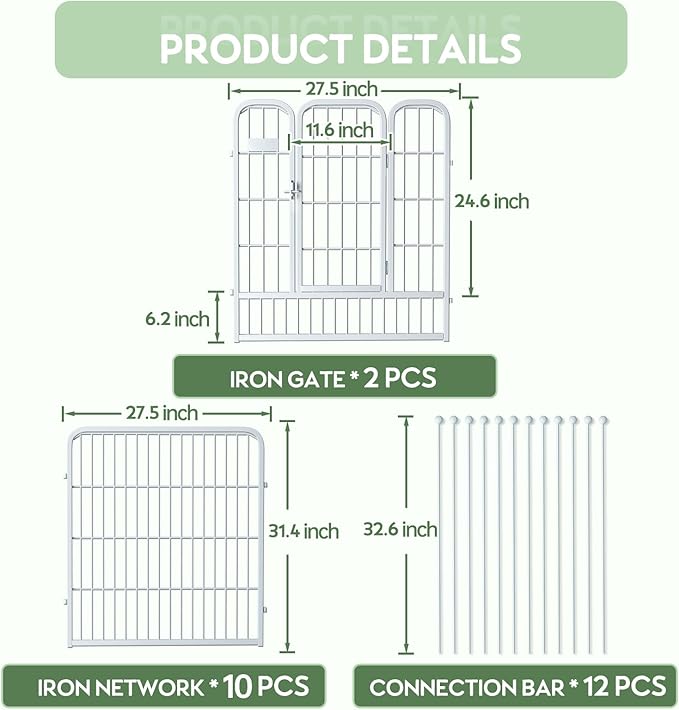 ZXMOTO Decorative Garden Fence 12 Pack 32in x 28ft - Image 3