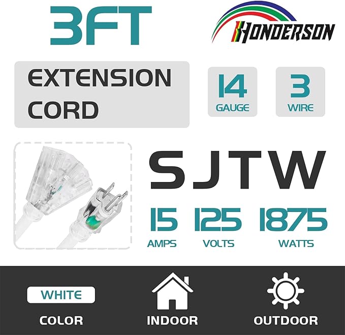 3-Outlets Extension Cord Weatherproof - Image 2
