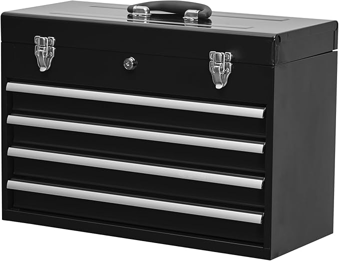4 Drawers Metal Tool Box Portable Steel Tool Chest by Unknown