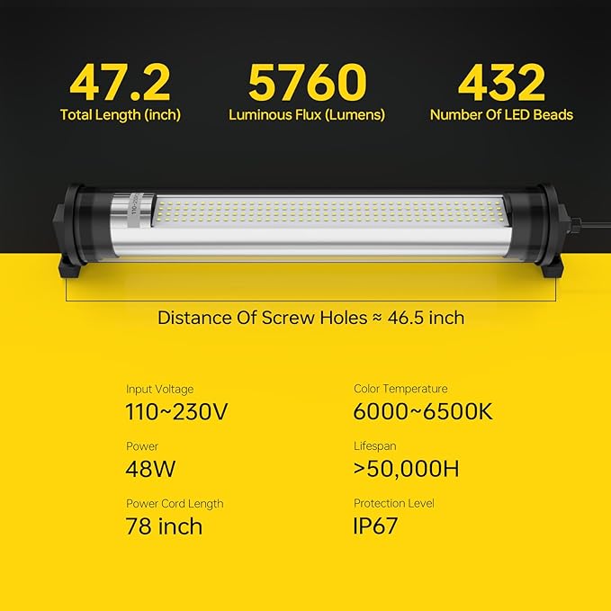 IP66 48w Explosion Proof Lights LED Machine Light Work Tube Industrial Lighting - Image 5
