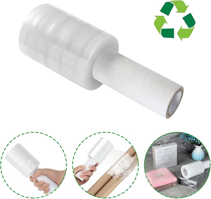 6 Pack Stretch Wrap Film with Handle, 80 Gauge Thick Industrial Strength Hand - Image 5