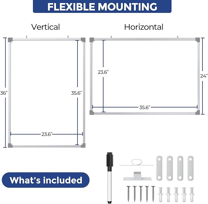 MaxGear Dry Erase Board for Wall, Double-Sided Large Whiteboard, Hanging for - Image 8
