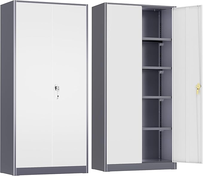 SUNCROWN 72" Metal Storage Cabinet by HOME