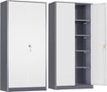 Crownland 72" Lockable Metal Storage Cabinet, Garage Storage Cabinets, High by Crownland