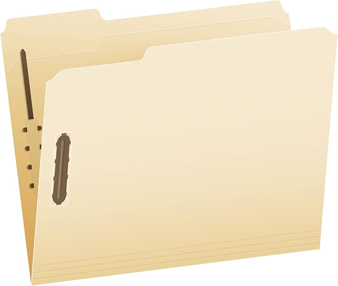 Pendaflex Fastener Folders, 2 Fasteners, Letter Size, 1/3 Cut Tabs, in Left by TOPSProducts