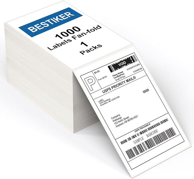 4”x6” Thermal Labels 1000 Labels, Shipping Label Thermal Paper by BESTIKER