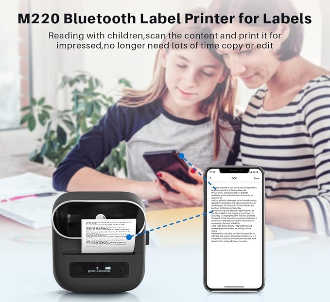 Phomemo M220 Label Maker, 3.14 Inch Portable Thermal Label Maker Machine - Image 7