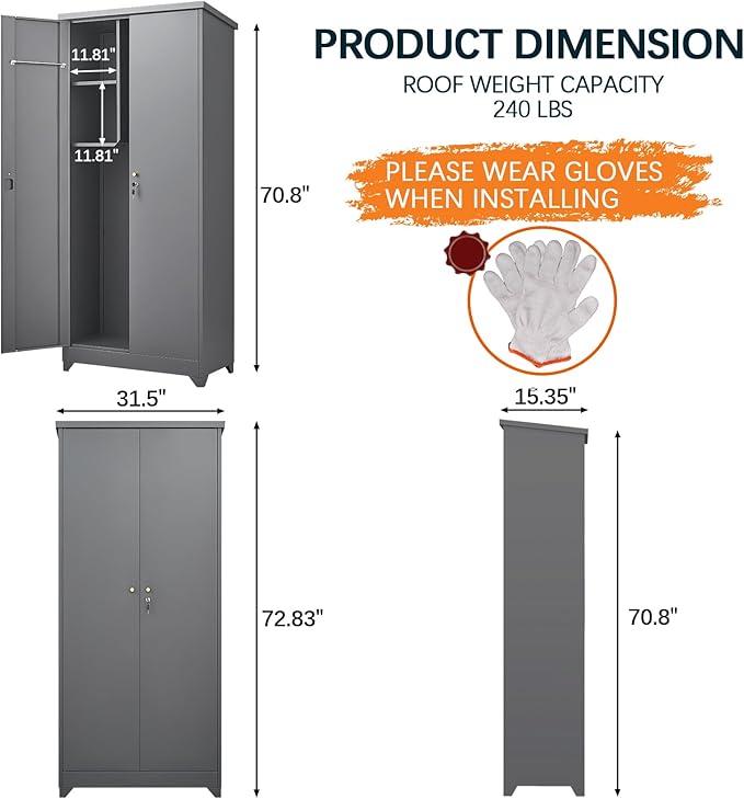LUCYPAL Outdoor Storage Cabinet Waterproof, Metal Storage Shed - Image 2