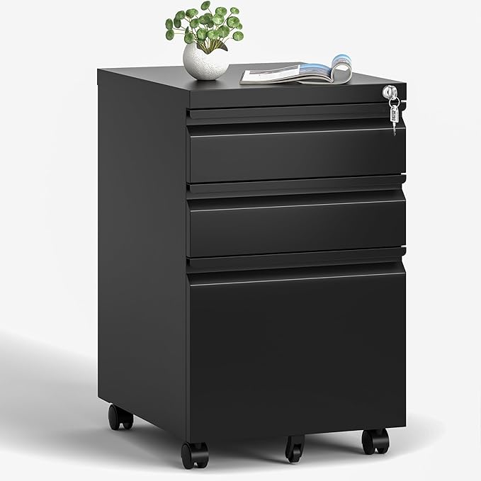 3-Drawer Mobile File Cabinet by VIYET