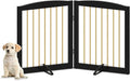 Freestanding Pet Gate for Dogs, Foldable Wooden Dog Gate for House, Step Over by PUPETPO