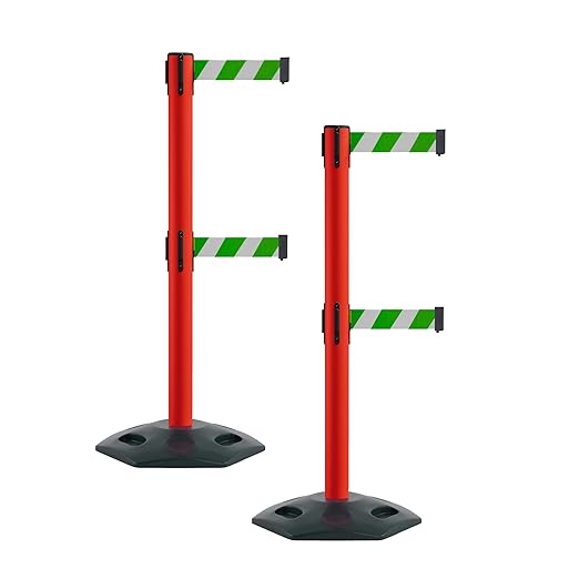 Montour Line MSR630D Set of 2 Retractable Belt Barrier Stanchion, Heavy-Duty by Montour+Line