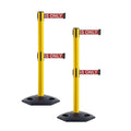 Crowd Control Warehouse CCW Set of 2 Retractable Dual Belt Stanchion Safety by Crowd+Control+Warehouse