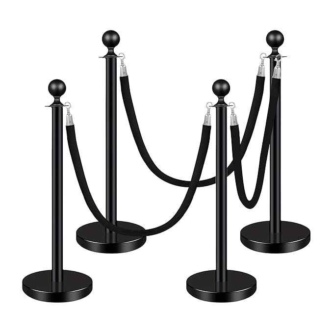 4PCS Black Stainless Steel Stanchions by Unknown