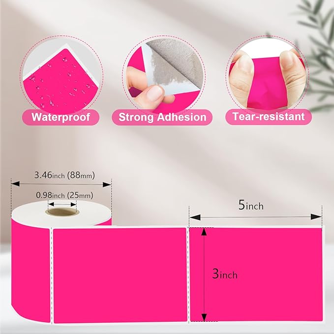3 X 5 Inch Printable Waterproof Rectangle Color Coding Labels, 300 Per Roll - Image 2