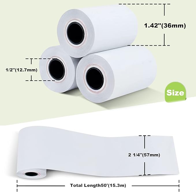 MFLABEL 2 1/4" x 50' Thermal Paper Cash Register POS Receipt Paper Credit Card - Image 2