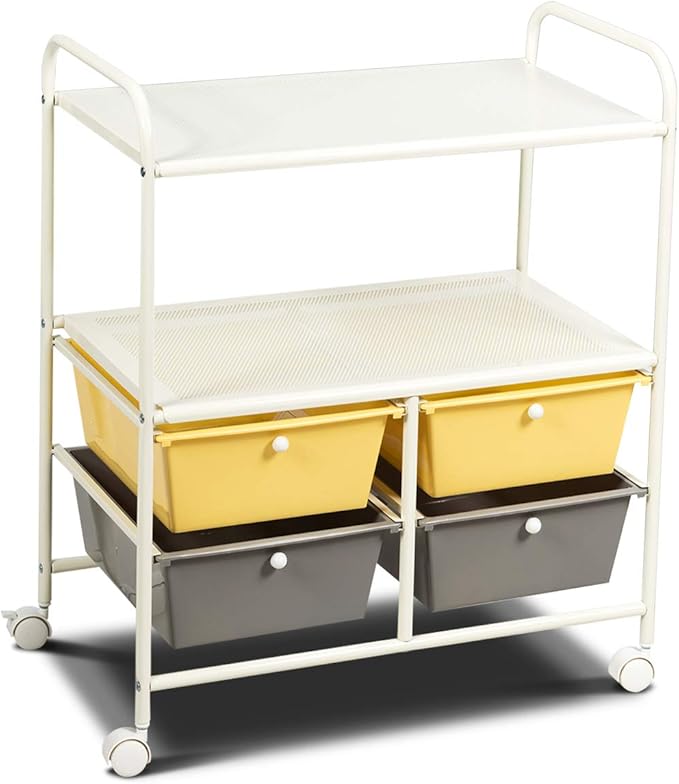 Giantex Rolling Storage Cart w/ 4 Drawers 2 Shelves Metal Rack Shelf Home by Giantex