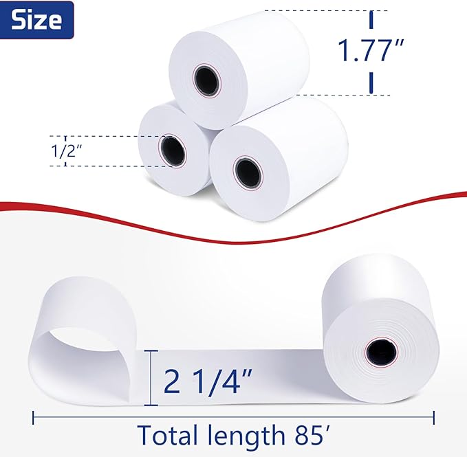 Premium 2 1/4 x 85 Thermal Paper Rolls - Image 3