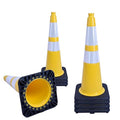 8 Pack 28 Inch Yellow Traffic Cones Heavy Duty by OranclUS