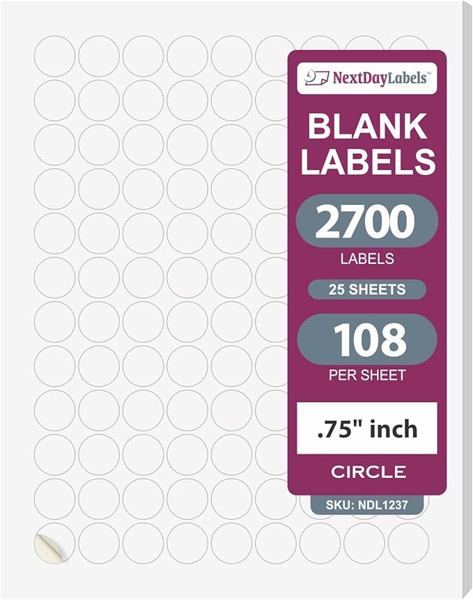 NextDayLabels 3/4 Inch Round Labels by NextDayLabels