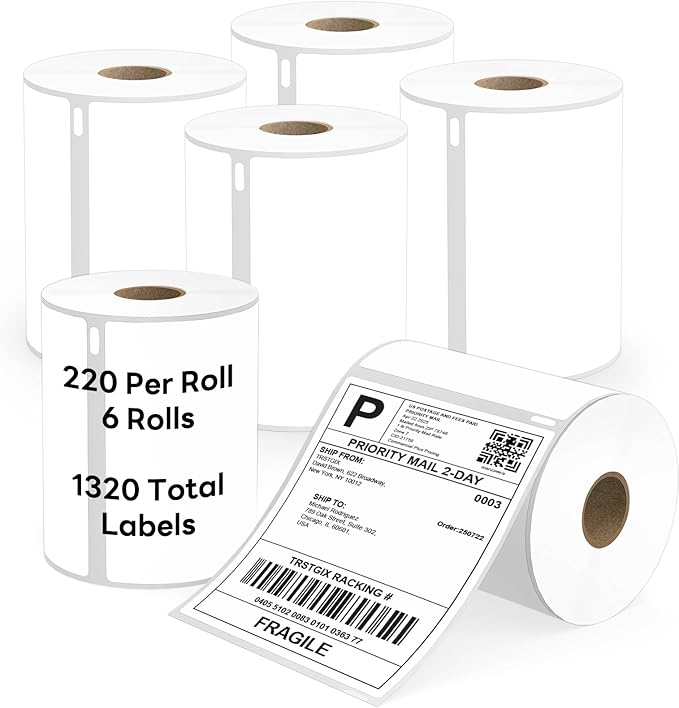 Compatible DYMO 1744907 4" x 6" Direct Thermal Shipping Labels, Strong Adhesive by Unknown