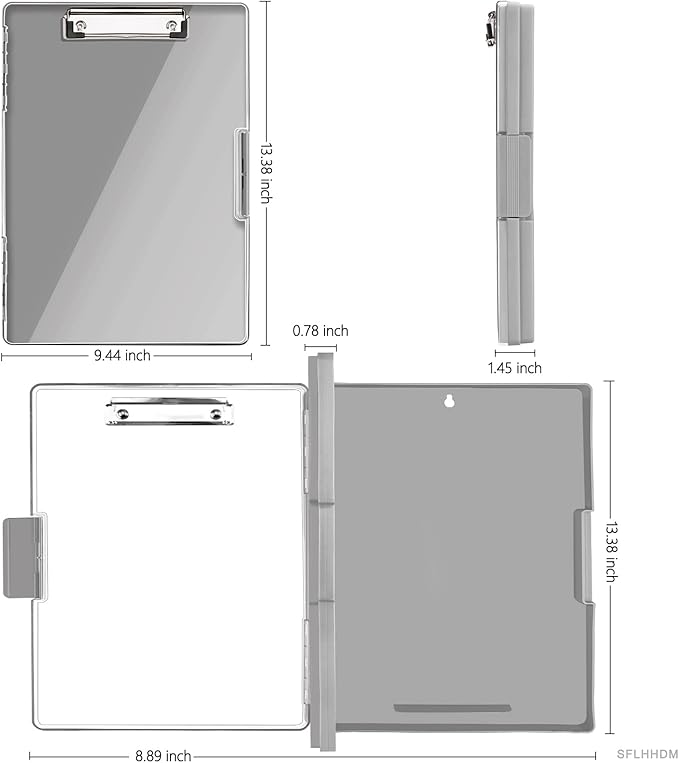 Clipboard with Storage, Heavy Duty Clip Boards 8.5x11 with 2 Storage Case - Image 2