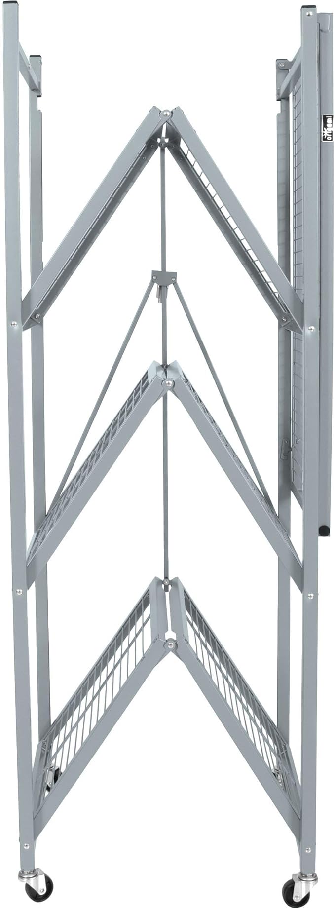Origami R5 Series Foldable 4-Tier Steel Storage Rack, Pewter – Heavy-Duty Metal - Image 7