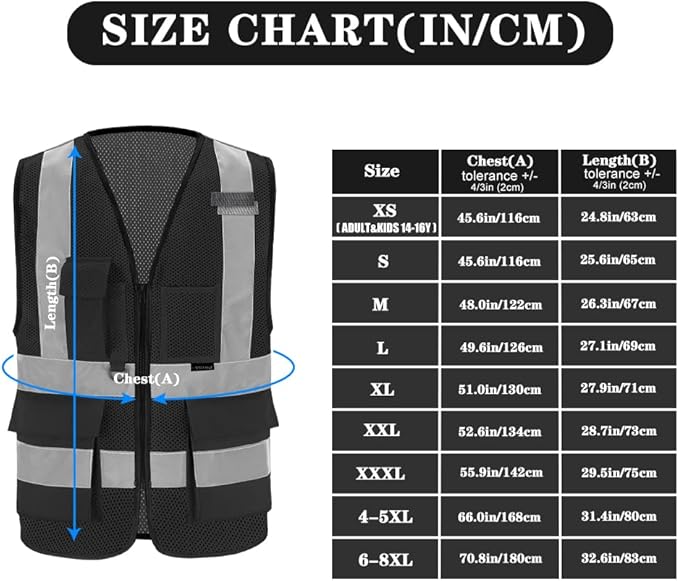 A-SAFETY XSmall Black safety vest xs - Image 2