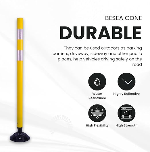 BESEA 8 Pack 36 Inch Traffic Delineator Posts - Image 3
