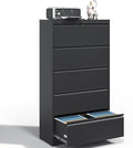 5 Drawer Lateral File Cabinet, Metal Filing Cabinets by BIZOEIRON