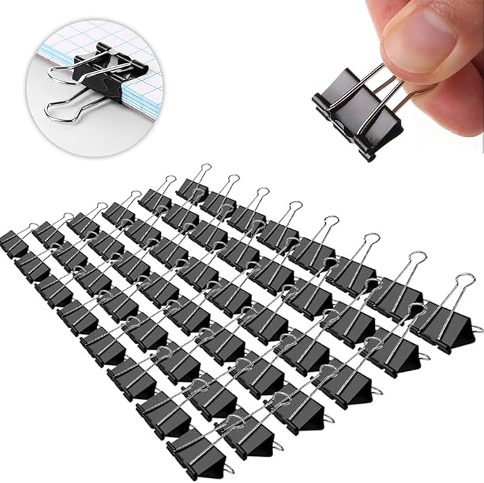 Small Binder Paper Clips 3/4 Inch Standard 19mm, 144 Pack, 0.75 Inch Fold Clamp - Image 7