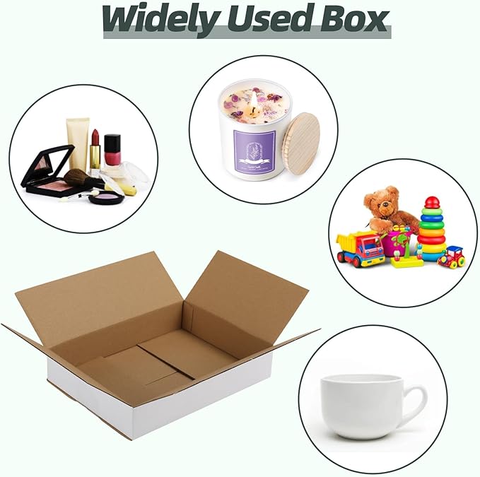 CRUGLA 9x6.5x1.75 White Shipping Boxes Set of 40 - Image 6