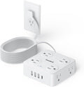 10Ft Power Strip with Surge Protector, 8 Outlets 4 USB Ports Extension Cord by SMALLRT