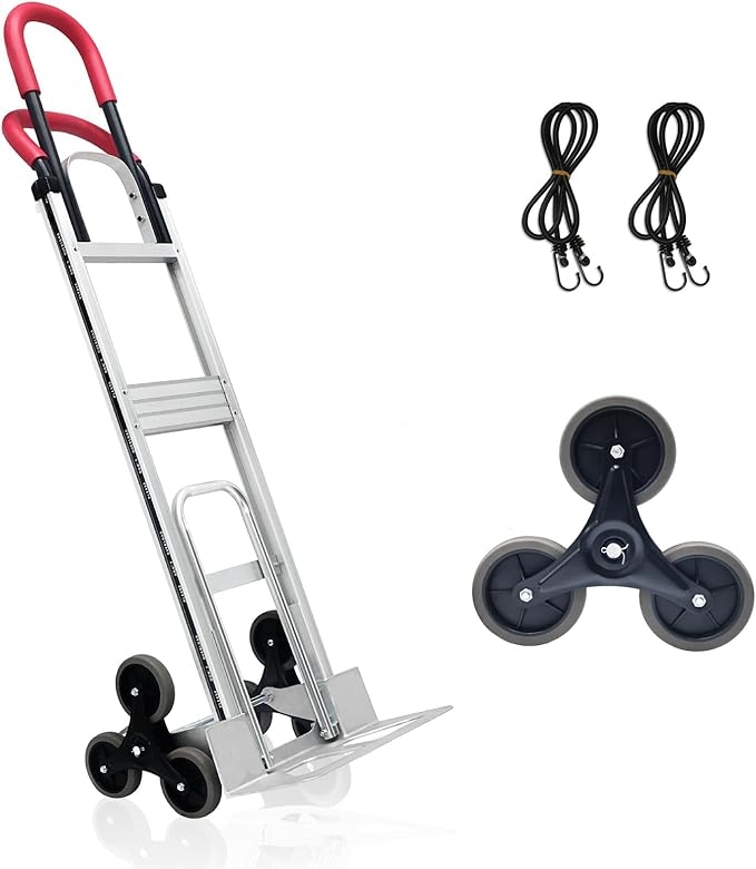 Aluminum Stair Climbing Cart, 600 lbs Capacity Stair Climber Hand Truck Dolly by THDUGG