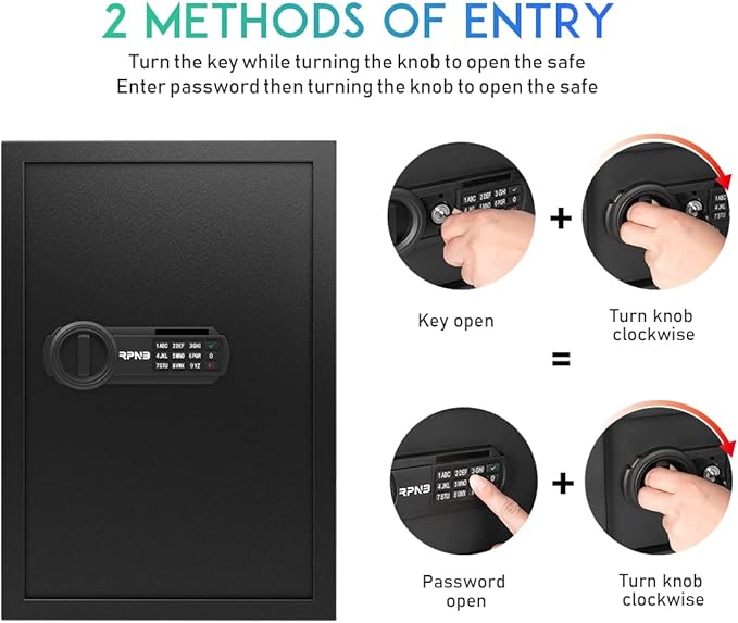 RPNB Deluxe Safe and Lock Box, Digital Keypad Safe Box, Steel Alloy Small Safes - Image 3