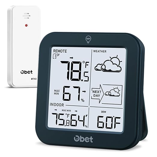 Indoor Outdoor Thermometer Wireless Weather Station, Battery Powered Inside - Image 7