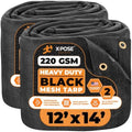 Xpose Safety Heavy Duty Mesh Tarp 12' x 14' (2-Pack) – Multipurpose Black Protective Cover with Air Flow - Use for Tie Downs, Shade, Fences, Canopies, Dump Trucks – Weather and Tear Resistant by XposeSafety
