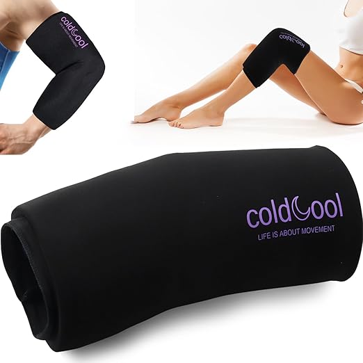 Coldcool Knee Ice Pack Wrap for Injuries, Reusable Gel Cold Packs Brace 360° by coldcool