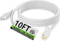 HUANCHAIN Indoor Outdoor White Extension Cord 10 ft Waterproof, 16/3 Gauge by huanchain