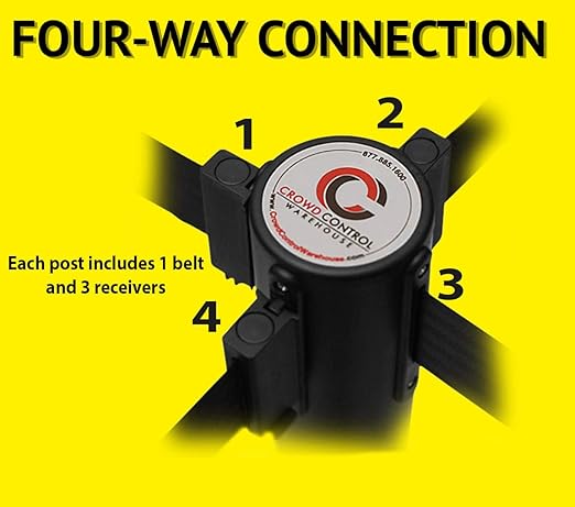 Montour Line MSR630D Set of 2 Retractable Belt Barrier Stanchion, Heavy-Duty - Image 6